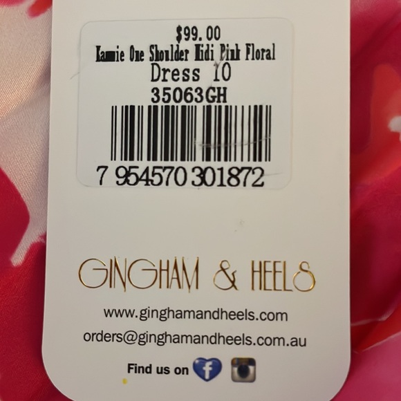 Gingham and Heels One shoulder midi - floral - Picture 4 of 14